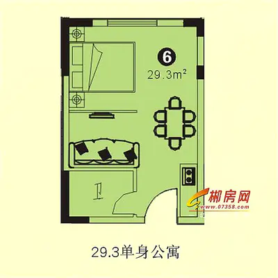 明珠广场二期君御园29.3㎡单身公寓