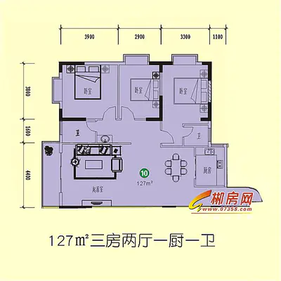 明珠广场二期君御园127㎡三房