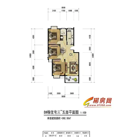 荷塘春城8栋C1户型
