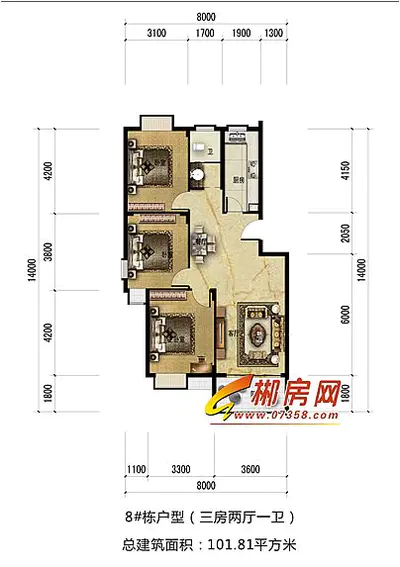 荷塘春城8#栋户型