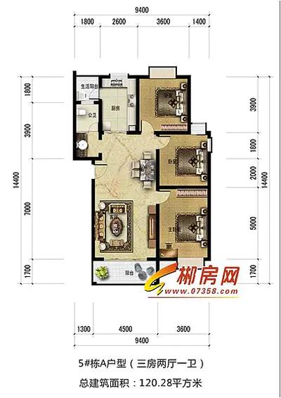 荷塘春城5#A户型
