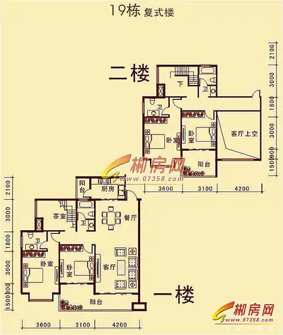 江山丽城19栋复式户型图