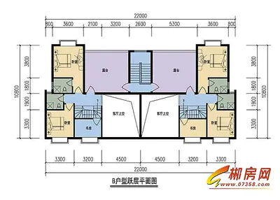 盛世·翠庭B户型跃层平面图