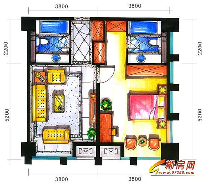 瑞泰时代广场2#栋公寓B户型