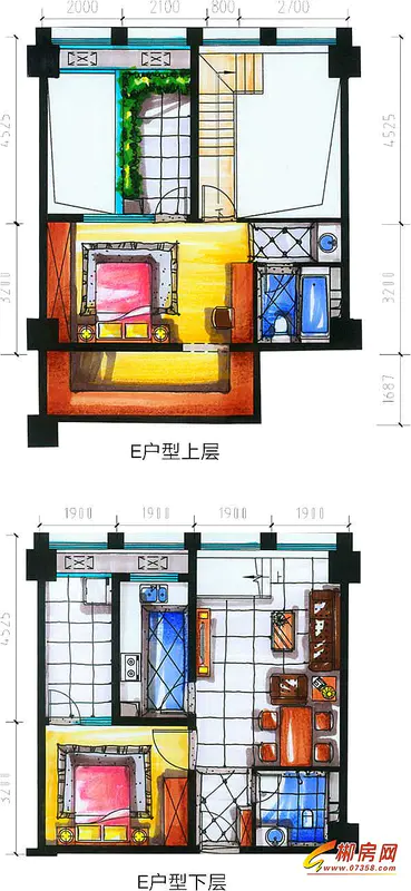 瑞泰时代广场2#栋复式楼E户型