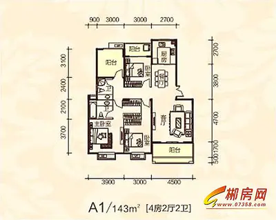 新泓信·左岸春天A1#栋户型图