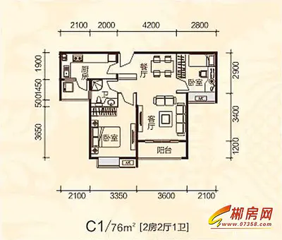 新泓信·左岸春天C1#栋户型图