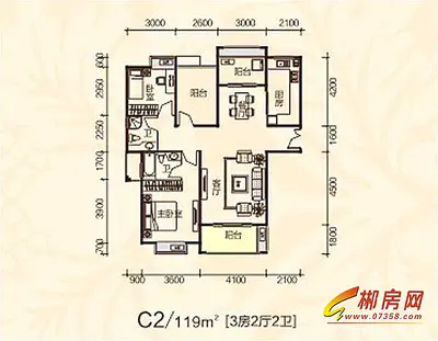 新泓信·左岸春天C2#栋户型图