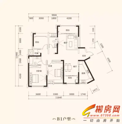 保利苏仙林语6栋B1户型