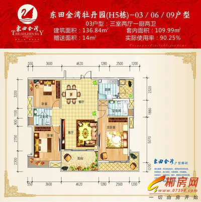 东田金湾H5栋3,6,9户型