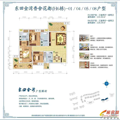 东田金湾H6栋1,4,5,8户型