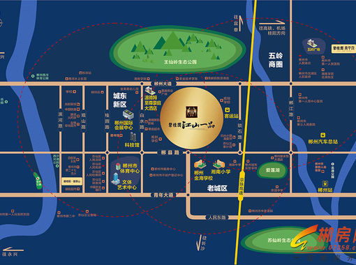 【网上售楼处】郴州碧桂园江山一品交通图