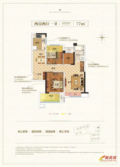 中梁首府77平户型