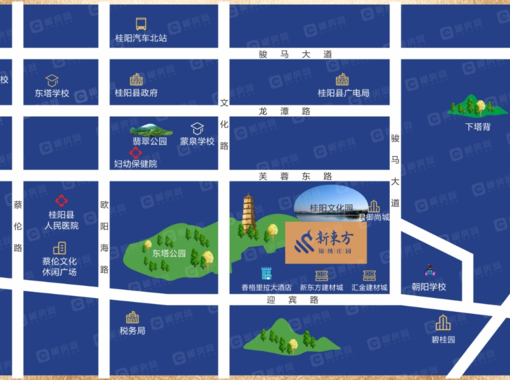 【网上售楼处】郴州新东方锦绣庄园交通图