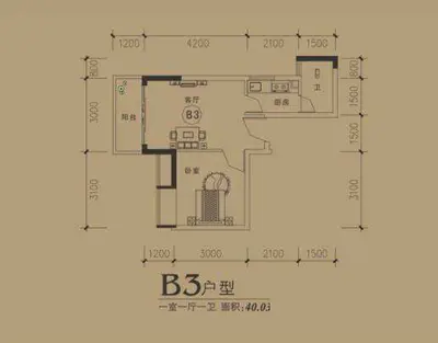 阳光新苑一室一厅一卫