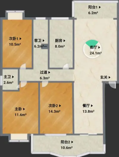 龙泉·顺兴花园顺兴三室两厅两卫