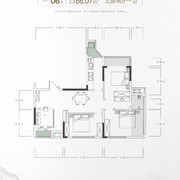 瞰郴州·东方新城3期86.07㎡三房两厅