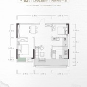 瞰郴州·东方新城3期66.88㎡两房一厅