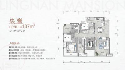 中铁·岭南府三期137㎡4+1室2厅2卫
